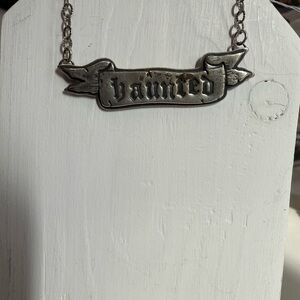 Hand stamped Silver 'Haunted' Necklace